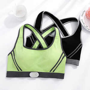 Sujetador deportivo de espalda cruzada de alto soporte para mujer con monitor de ritmo cardíaco y logotipo personalizado - Product Image 2