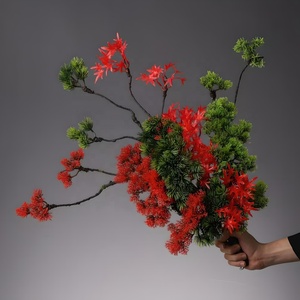Planta bonsái de madera seca personalizada, hoja de árbol artificial colorida para decoración interior del hogar para Acción de Gracias y Navidad - Product Image 1