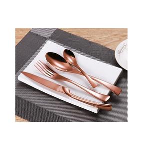 Cuillère et fourchette réutilisables en acier inoxydable plaqué or, ensemble de couverts en métal, cadeau de mariage avec une longue nouvelle poignée élégante en céramique noire - Product Image 4