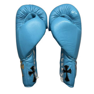 Guantes de boxeo ganadores con parches de corazón cromado de último diseño, guantes de cuero de vaca Real, guantes personalizados con cordones para Kickboxing - Product Image 5