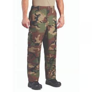 Pantalones de camuflaje de algodón duradero para hombre, pantalones tácticos de pierna con cordón y bolsillos laterales grandes para exteriores - Product Image 6