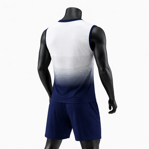 Conjunto de Uniforme de Voleibol Personalizado, Jersey sin Mangas con Cuello en V y Pantalones Cortos, Secado Rápido, Transpirable, Poliéster Sublimado - Product Image 5