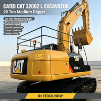 Excavatrice sur chenilles Caterpillar 320D, 20 tonnes, d'occasion, pour travaux de construction moyenne, excavatrice hydraulique Cat, engin de terrassement