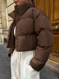 Puffer Jacket Crop Top Embroidered for <b>Women</b> Cold <b>Weather</b> Jacket With Full Customization on Trending - Product Image 5