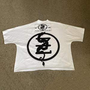 Camisetas de punto de algodón orgánico 100% personalizadas para hombres y mujeres, estampado DTG de gran tamaño, corte cuadrado, corte recortado y patrón Suelto - Product Image 3