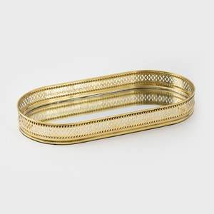 Plateau en métal de haute qualité avec poignées florales Ensembles d'ustensiles de cuisine antiques en laiton, assiettes de mariage, vaisselle, fabricant en gros, fournisseur - Product Image 5