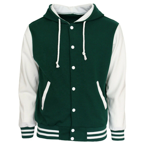 2025 OEM Service Varsity Jacket Chaqueta unisex de alta calidad de moda Puños elásticos Cuello con capucha Chaquetas de béisbol para hombres - Product Image 1