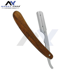 Rasoir de barbier à lame droite avec système de verrouillage oscillant, manche en bois de couleur personnalisée, outil de rasage professionnel pour barbier - Product Image 2