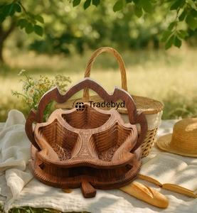 Panier de service moderne en bois artisanal écologique pour fruits secs et articles de luxe, multi-usages pour fruits secs Tradebyd - Product Image 2