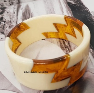 กำไลข้อมือเรซินสีครีมสีขาวย้อนยุคสไตล์วินเทจเครื่องประดับข้อมือทำมือชิ้นใหญ่สำหรับผู้หญิงเครื่องประดับแฟชั่น - Product Image 3