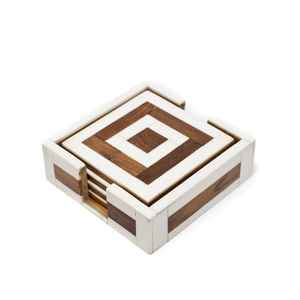 Juego de Posavasos Cuadrados y Redondos de Resina Personalizados - Diseño Moderno Pulido y Duradero, Color y Tamaño Personalizados para Uso en el Hogar/Hotel/Restaurante - Product Image 1