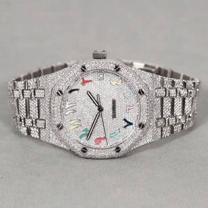 Reloj Automático Mecánico Analógico con Correa de Cuero y Acero Inoxidable con Diamantes de Moissanita Blancos para Adultos, Lujoso y Resistente al Agua - Product Image 4