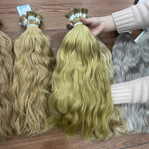 Produit phare : Extensions de cheveux lisses I-Tip Remy, 100 % cheveux humains vierges vietnamiens, double trame machine, 100g, meilleure qualité - Product Image 3