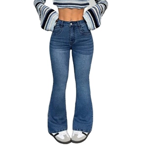 Pantalon en jean évasé vintage respirant coupe droite printemps-été avec fermeture éclair et boutons, style streetwear, délavé, écoresponsable, tailles 26-40 - Product Image 4