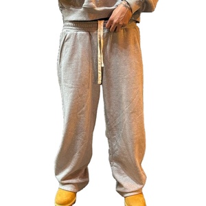 Pantalon de survêtement surdimensionné et décontracté pour hommes, personnalisé OEM, couleur unie pour l'ourlet, taille élastique, coupe décontractée, pantalon de jogging - Product Image 5