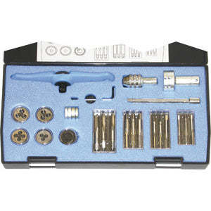 9387g Titanium Coated Steel <b>Threading</b> <b>Tools</b> Set Hand Tap and Die for Metric Thread Cutting Screw Tap and Wrench - Product Image 1