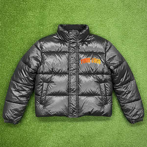 Vestes matelassées pour femmes en gros, couleur noire brillante, tissu respirant, rembourrage en coton, col montant, boutonnées, vestes d'hiver à bulles - Product Image 4