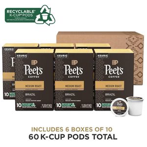 Peet's Coffee, Medium Roast Keurig K-Cup Pods, 100% Arabica Coffee - Single Origin Brazil 60 Count - Product Image 3