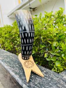 Corne à boire naturelle faite à la main, artisanale, écologique, imitation antique, accessoires de bar, décoration intérieure, durable - Product Image 3