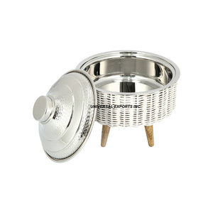 Ensemble de trois casseroles en métal fini noir Casserole faite à la main de qualité supérieure Chauffe-plats en métal de luxe de qualité supérieure - Product Image 5