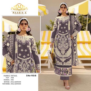 Costume pakistanais de qualité supérieure pour les mariages et les fêtes Georgette de renard lourd avec travail de séquence de broderie et bordure Moti - Product Image 2