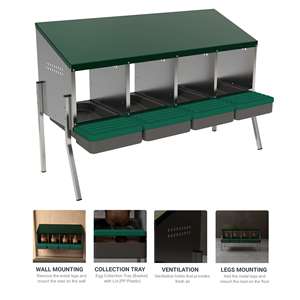 Poulailler en métal rouge MG04-L : <span class=keywords><strong>abri</strong></span> élégant pour <span class=keywords><strong>poules</strong></span> - Product Image 2