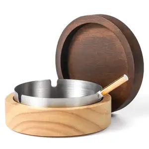 Wooden Ashtray With Lid Perfectly Retains Ash And Cigarette Butts Or Reduces Odor Keep The Table Clean Smooth Make Home Decorate