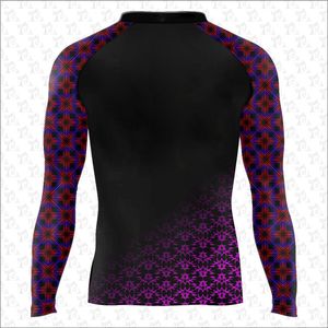 long sleeve men's <b>compression</b> shirts quick dry breathable wholesale men's rash guards custom sublimation printing OEM - Product Image 4