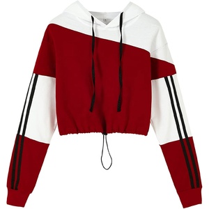 Venta al por mayor de algodón suave de las mujeres recortadas de manga larga estilo sudaderas con capucha de patrón sólido regular tamaño personalizado gran oferta de servicio del invierno OEM - Product Image 3