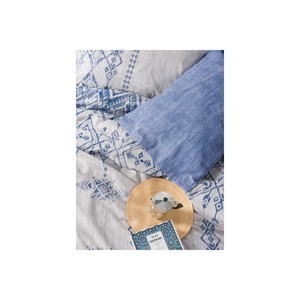 Cotton <b>Box</b> Ethnic Ranforce Double Duvet Cover <b>Set</b> Cleo Blue with Geometric Pattern <b>4</b>-<b>Piece</b> Home Use Collection - Product Image 2