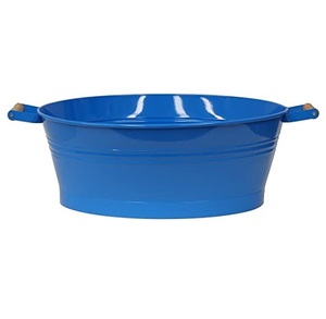 Enameled Galvanized Steel Oval Planter Tub Farmhouse Decor Galvanized Oval Planter Tubs Nested Metal Tin Planter Rustic
