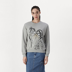 Sudadera Casual de Invierno para Mujer, Talla Grande, con Estampado, Cuello Redondo, 100% Algodón, Felpa, Transpirable, Cómoda, Personalizable con Serigrafía - Product Image 1