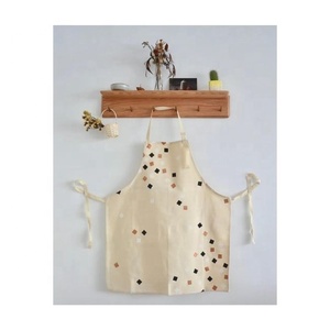Tailor Made Creative Logo Anti-fouling Cute Floral Digital Embroidered Cotton Household Oil-proof Sleeveless <b>Aprons</b> For Womens - Product Image 5