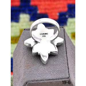 Anillo Ajustable de Plata de Ley y Turquesa Paloma Inspirado en el Suroeste, Joyería de Acero Inoxidable de Moda con Engaste de Bisel, Regalo - Product Image 4