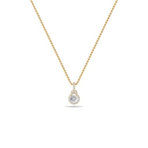 Exclusivo Colgante de Halo de Diamantes con Corte Redondo Distintivo, Diamante Cultivado en Laboratorio de 0.50 Ct en Platino, Regalo para Uso Diario - Product Image 1