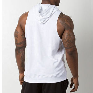 Otoño hombres bordado músculo Sudadera con capucha chaleco sin mangas culturismo gimnasio entrenamiento Fitness polar alta calidad Hip Hop sudadera - Product Image 6