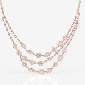 Valencia Moissanite Diamond Choker Elegant Sterling Silver <b>Necklace</b> - Product Image 4