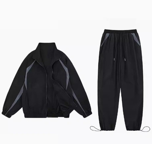 Ensemble pantalon et veste coupe-vent en nylon pour homme de haute qualité 2026, logo personnalisé, respirant, motif uni, taille plus, imprimé pour l'été - Product Image 5