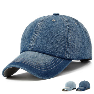 High Quality 100% Cotton Distressed Denim Baseball <b>Cap</b> Custom Stone Washed <b>Waterproof</b> Feature Formal High Quality <b>Caps</b> - Product Image 3