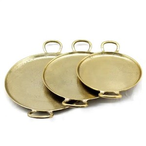 Bandeja DE SERVICIO DE Metal de Arte Moderno Chapado en cobre Diseño floral de aluminio Hogar Navidad Restaurante Mesa de comedor Arreglos florales - Product Image 3