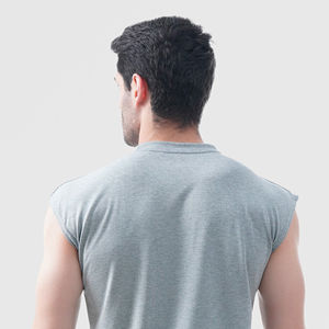 Débardeur côtelé en coton pour homme, collection été 2026, personnalisable avec logo, haut de sport basique sans manches pour la gym, service OEM, catégorie sous-vêtements. - Product Image 4