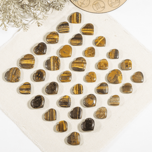 Mini Corazones de Ojo de Tigre Marrón en Forma de Corazón, Más Vendidos, para Sanación del Amor, Meditación y Decoración - Product Image 3