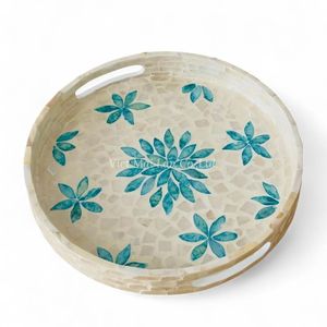 ถาดเสิร์ฟทำมือจากเปลือกหอยมุก ถาดตกแต่งฝังเปลือกหอยธรรมชาติ เป็นมิตรกับสิ่งแวดล้อม สำหรับใช้ในบ้าน - Product Image 2