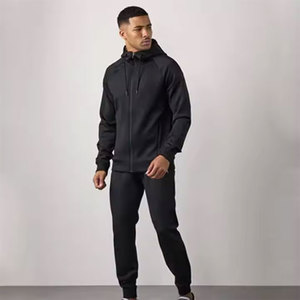 Venta al por mayor personalizado 100% algodón hombres Zip-Up chándal nuevo diseño sólido invierno Jogging gimnasio entrenamiento impreso chándal - Product Image 2