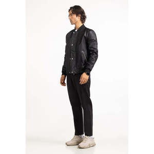 Chaquetas Casuales de Otoño con Cuello Alto, Cierre de Cremallera, Tela Teñida y Tejida MN-JKT-WS24-046, Corte Regular, Decoración con Patrones - Product Image 4