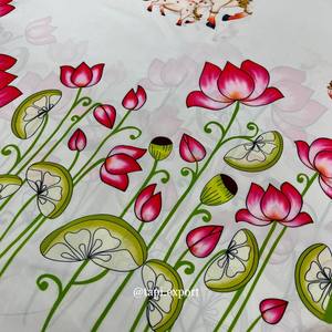 French Fox Fancy Kurta 100% Poliéster Satén Tejido Impreso Vestido/Prenda con función de memoria para bodas - Product Image 3