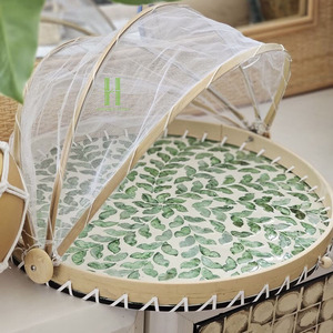 Venta al por mayor de lujo de la madre de la perla incrustaciones redondas manteles individuales centros de mesa decoraciones OEM DISEÑO DE Vietnam - Product Image 6