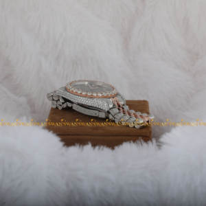 Reloj mecánico Hip Hop de diamantes de moissanita helado completo personalizado de lujo de alta calidad en relojes de moda de acero inoxidable - Product Image 4