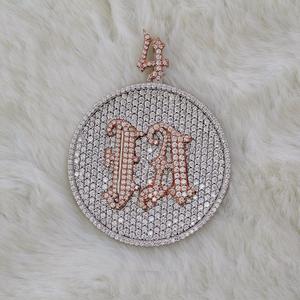 Personnaliser 14K Finition en or rose Moissanite taille princesse Hip Hop Ice Out Pendentif en diamant pour hommes - Product Image 2