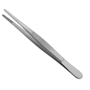 Pinces chirurgicales droites à dents en acier inoxydable, réutilisables, manuelles, de haute qualité, de grande taille, pour pansements et dissection en salle d'opération - Product Image 2
